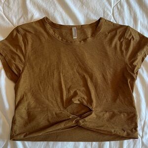 FP Movement brownish green cropped athletic top